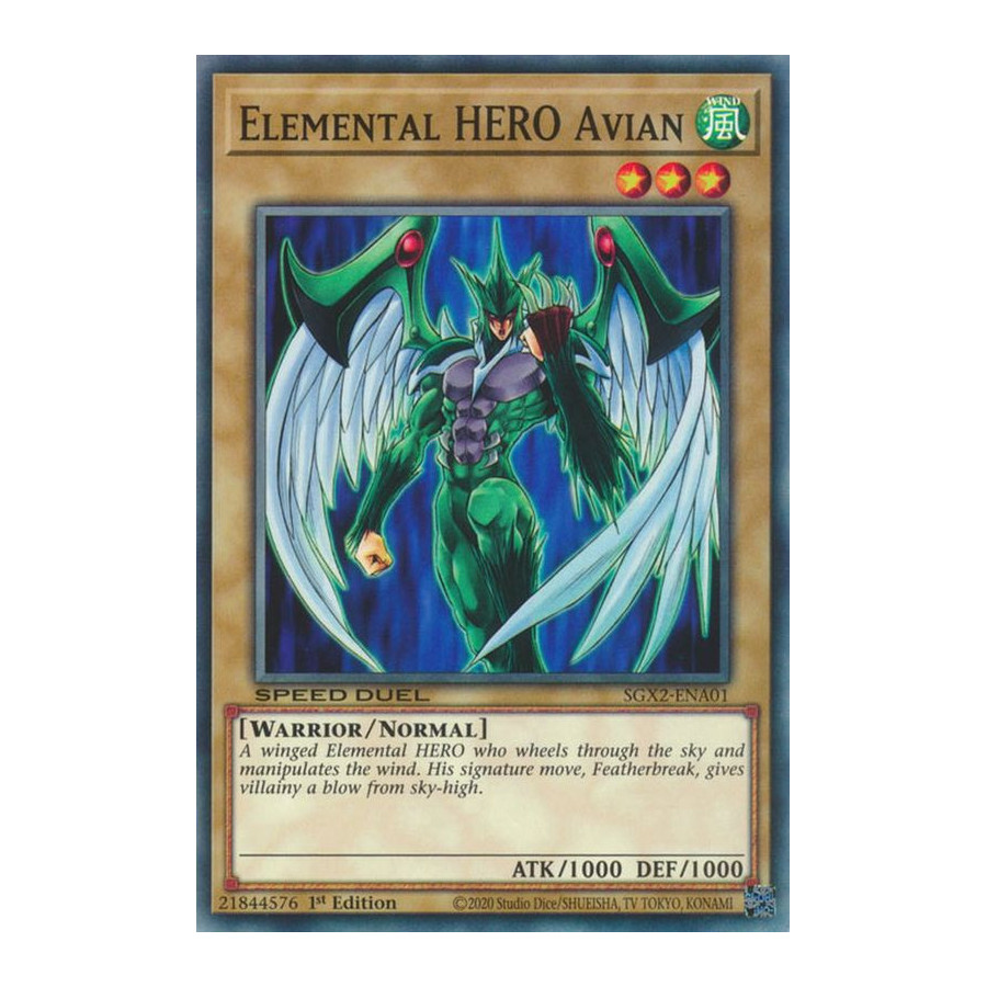 Yu-Gi-Oh TCG SGX2-ENA01 C Elemental HERO Avian Speed Duel GX: Midterm Paradox