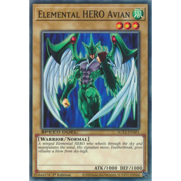 Yu-Gi-Oh TCG SGX2-ENA01 C Elemental HERO Avian Speed Duel GX: Midterm Paradox