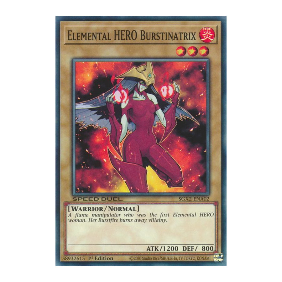 Yu-Gi-Oh TCG SGX2-ENA02 C Elemental HERO Burstinatrix Speed Duel GX: Midterm Paradox