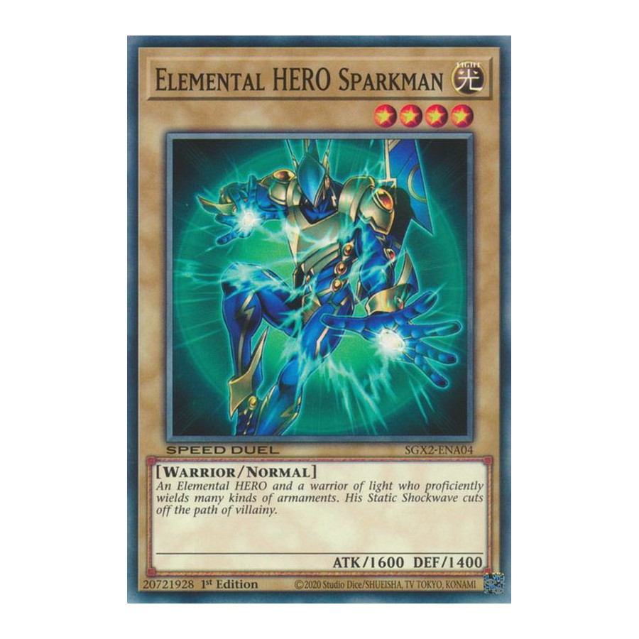 Yu-Gi-Oh TCG SGX2-ENA04 C Elemental HERO Sparkman Speed Duel GX: Midterm Paradox