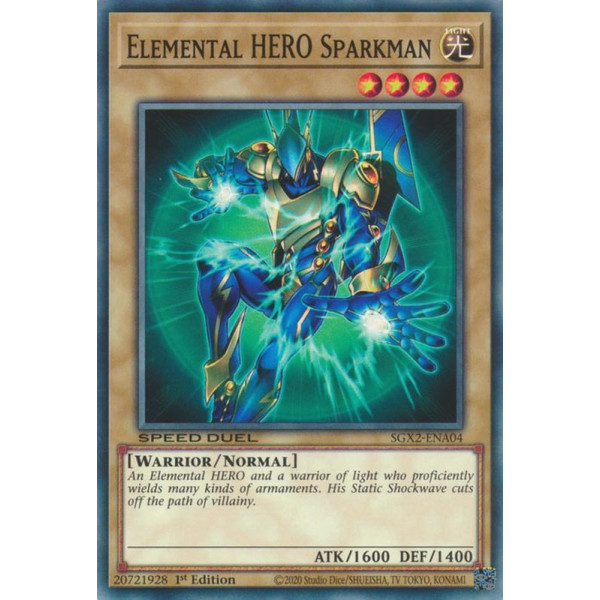 Yu-Gi-Oh TCG SGX2-ENA04 C Elemental HERO Sparkman Speed Duel GX: Midterm Paradox