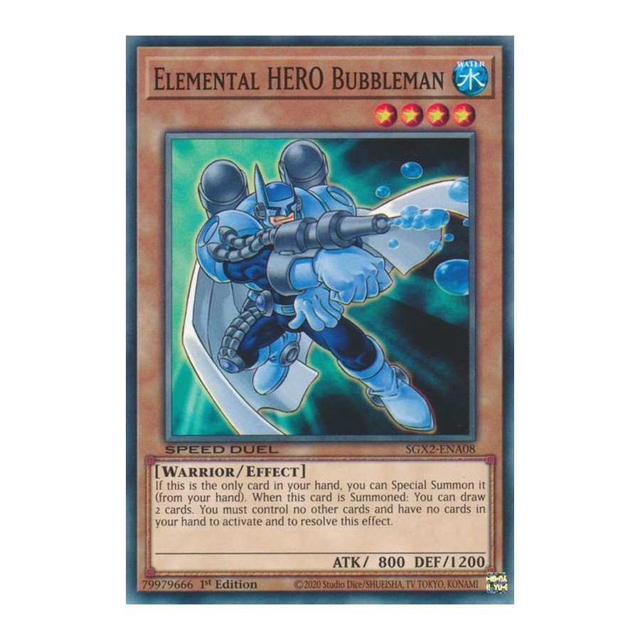 Yu-Gi-Oh TCG SGX2-ENA08 C Elemental HERO Bubbleman Speed Duel GX: Midterm Paradox