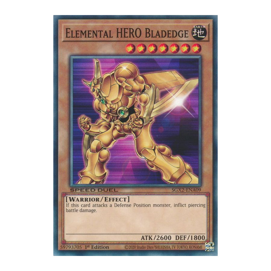 Yu-Gi-Oh TCG SGX2-ENA09 C Elemental HERO Bladedge Speed Duel GX: Midterm Paradox