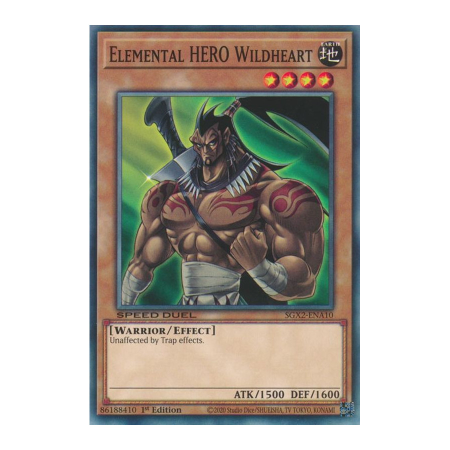 Yu-Gi-Oh TCG SGX2-ENA10 C Elemental HERO Wildheart Speed Duel GX: Midterm Paradox