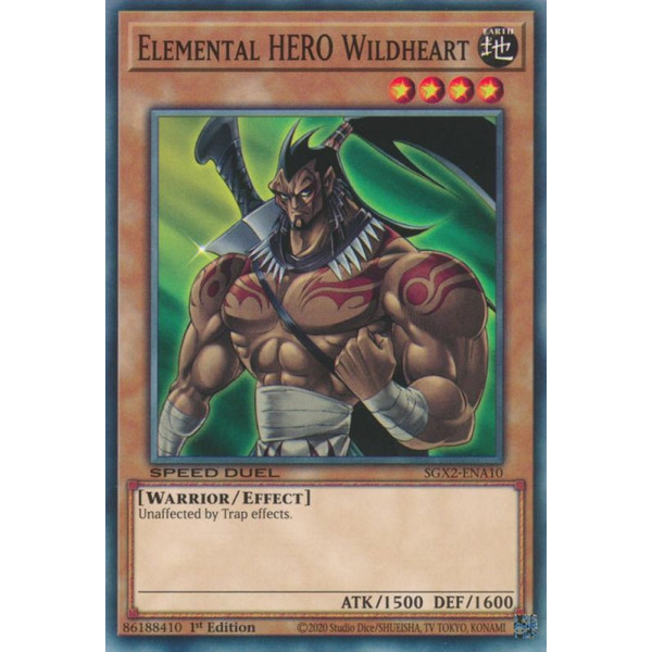 Yu-Gi-Oh TCG SGX2-ENA10 C Elemental HERO Wildheart Speed Duel GX: Midterm Paradox