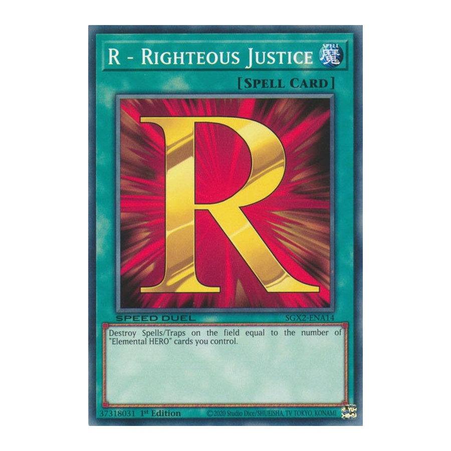 Yu-Gi-Oh TCG SGX2-ENA14 C R - Righteous Justice Speed Duel GX: Midterm Paradox