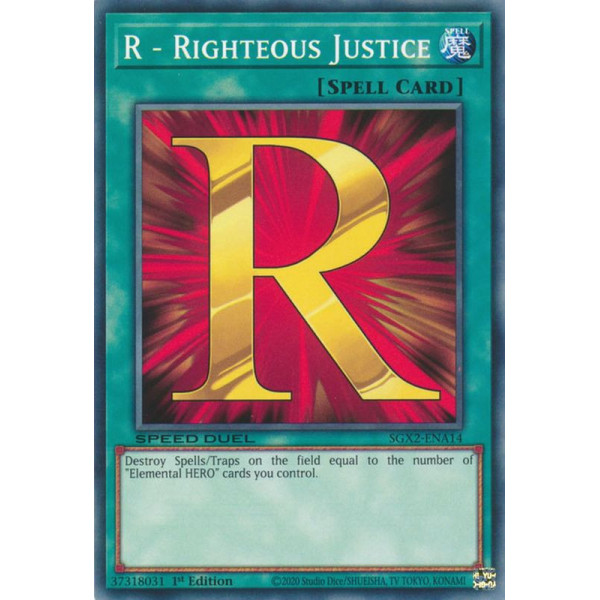 Yu-Gi-Oh TCG SGX2-ENA14 C R - Righteous Justice Speed Duel GX: Midterm Paradox