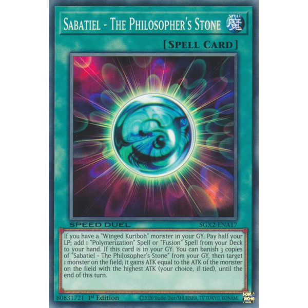 Yu-Gi-Oh TCG SGX2-ENA17 C Sabatiel - The Philosopher's Stone Speed Duel GX: Midterm Paradox