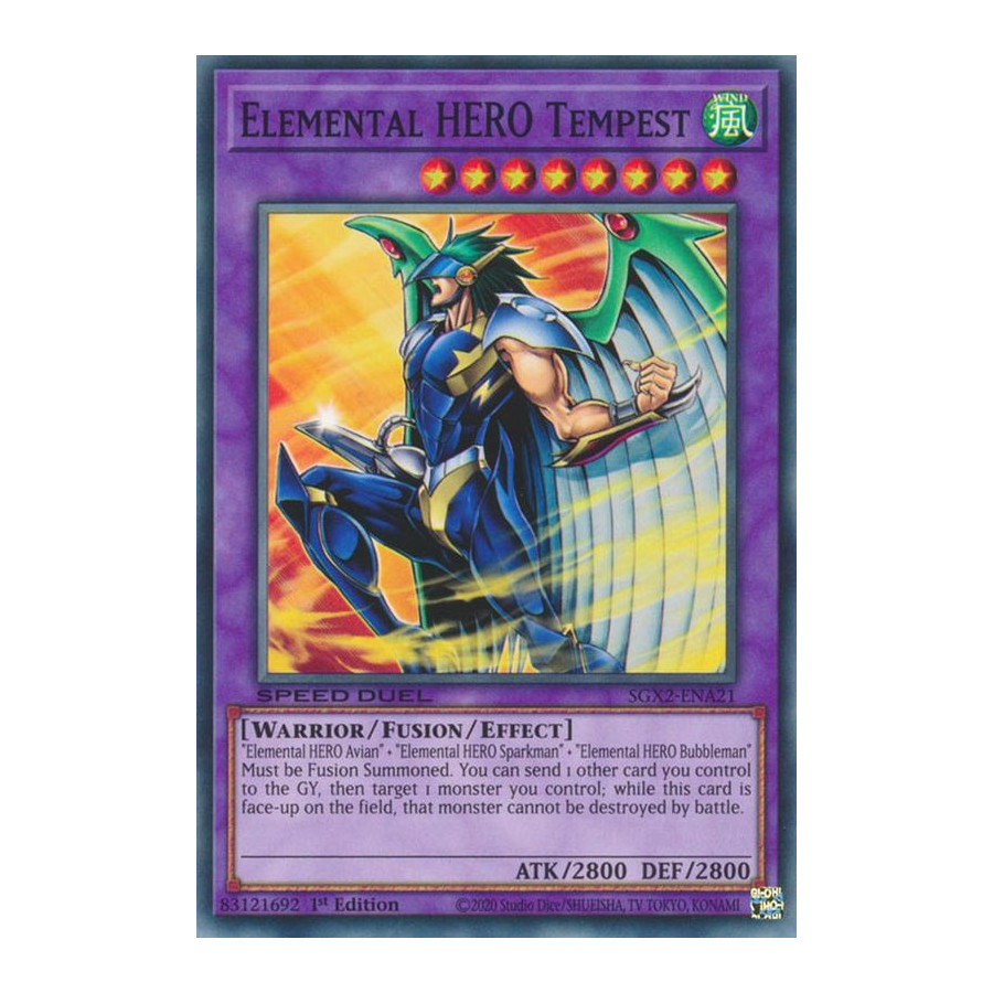 Yu-Gi-Oh TCG SGX2-ENA21 C Elemental HERO Tempest Speed Duel GX: Midterm Paradox