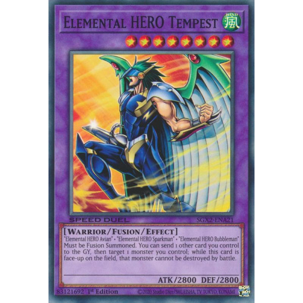Yu-Gi-Oh TCG SGX2-ENA21 C Elemental HERO Tempest Speed Duel GX: Midterm Paradox