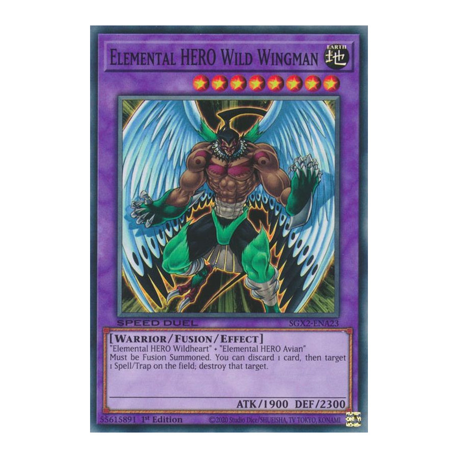 Yu-Gi-Oh TCG SGX2-ENA23 C Elemental HERO Wild Wingman Speed Duel GX: Midterm Paradox