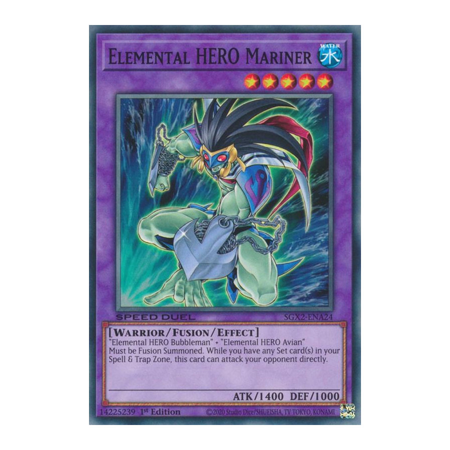 Yu-Gi-Oh TCG SGX2-ENA24 C Elemental HERO Mariner Speed Duel GX: Midterm Paradox