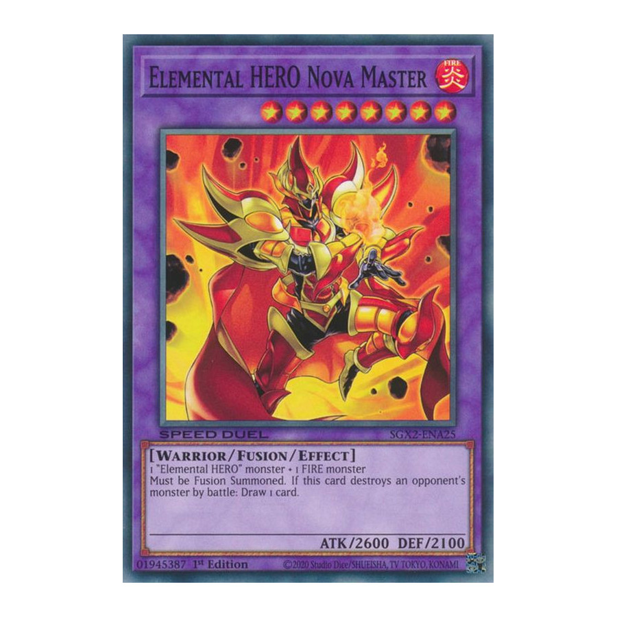 Yu-Gi-Oh TCG SGX2-ENA25 C Elemental HERO Nova Master Speed Duel GX: Midterm Paradox