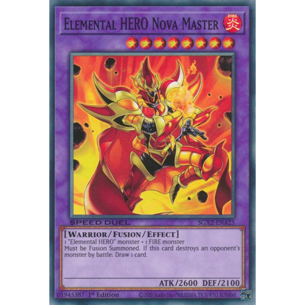 Yu-Gi-Oh TCG SGX2-ENA25 C Elemental HERO Nova Master Speed Duel GX: Midterm Paradox
