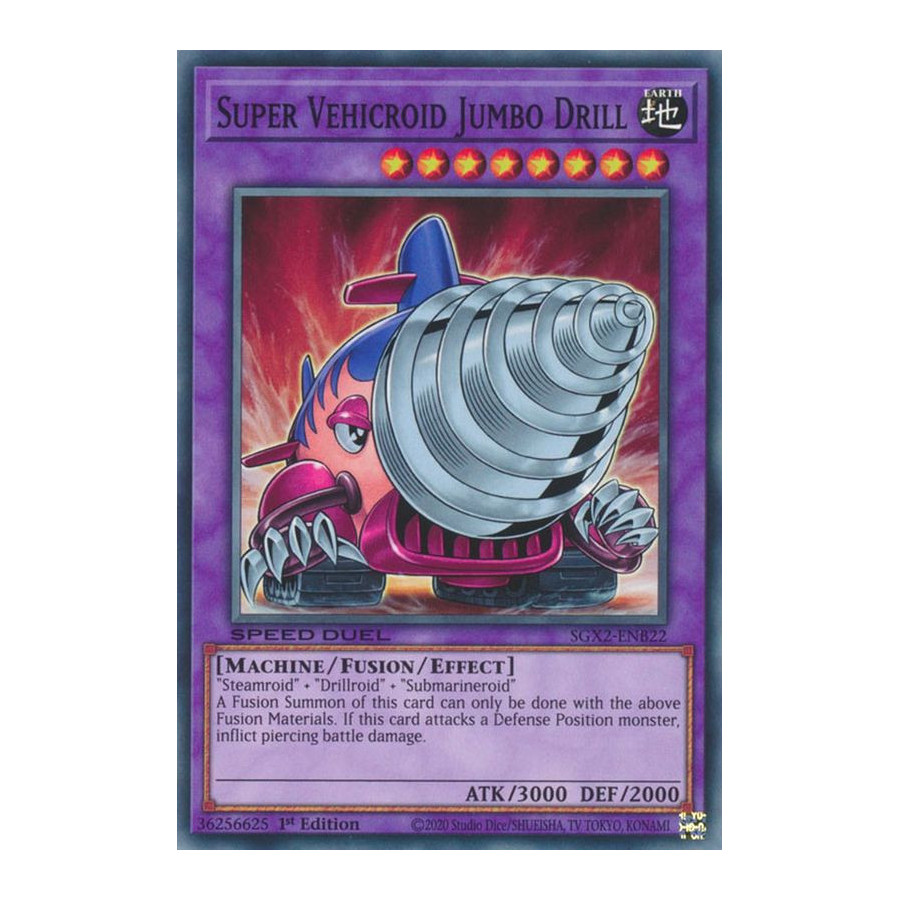 Yu-Gi-Oh TCG SGX2-ENB22 C Super Vehicroid Jumbo Drill Speed Duel GX: Midterm Paradox