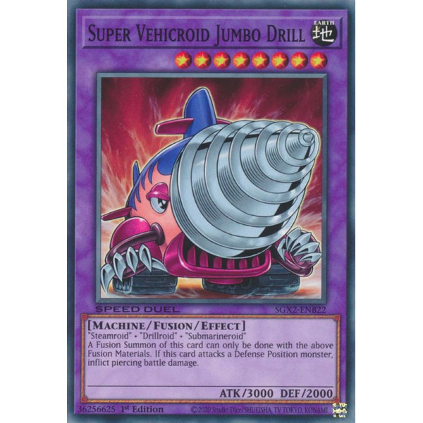 Yu-Gi-Oh TCG SGX2-ENB22 C Super Vehicroid Jumbo Drill Speed Duel GX: Midterm Paradox