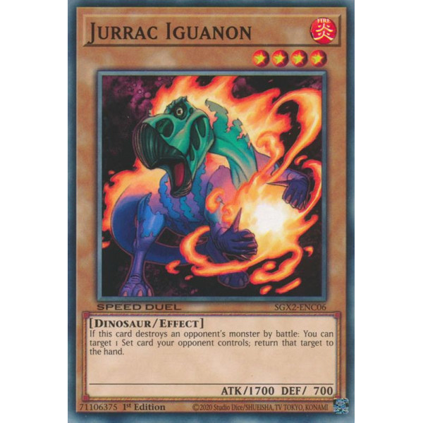 Yu-Gi-Oh TCG SGX2-ENC06 C Jurrac Iguanon Speed Duel GX: Midterm Paradox