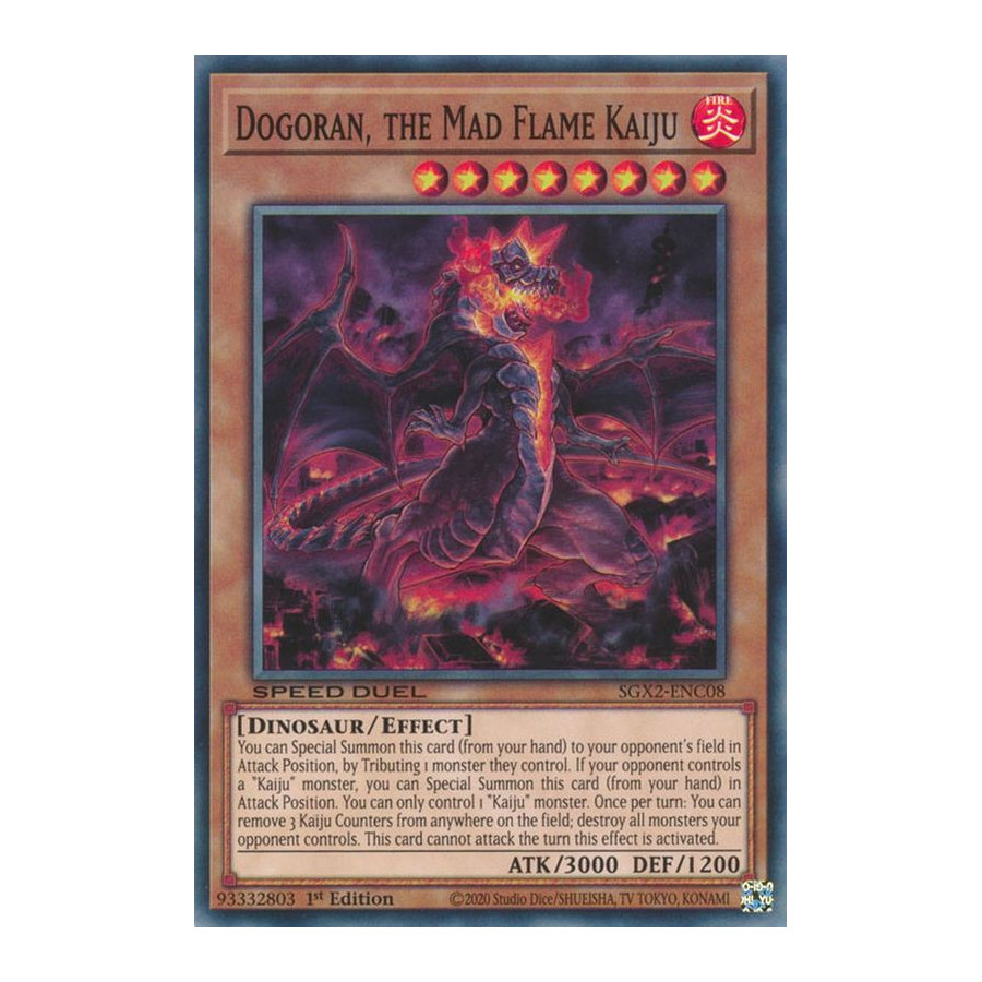Yu-Gi-Oh TCG SGX2-ENC08 C Dogoran, the Mad Flame Kaiju Speed Duel GX: Midterm Paradox
