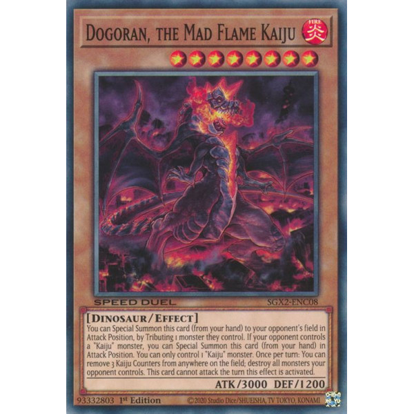 Yu-Gi-Oh TCG SGX2-ENC08 C Dogoran, the Mad Flame Kaiju Speed Duel GX: Midterm Paradox