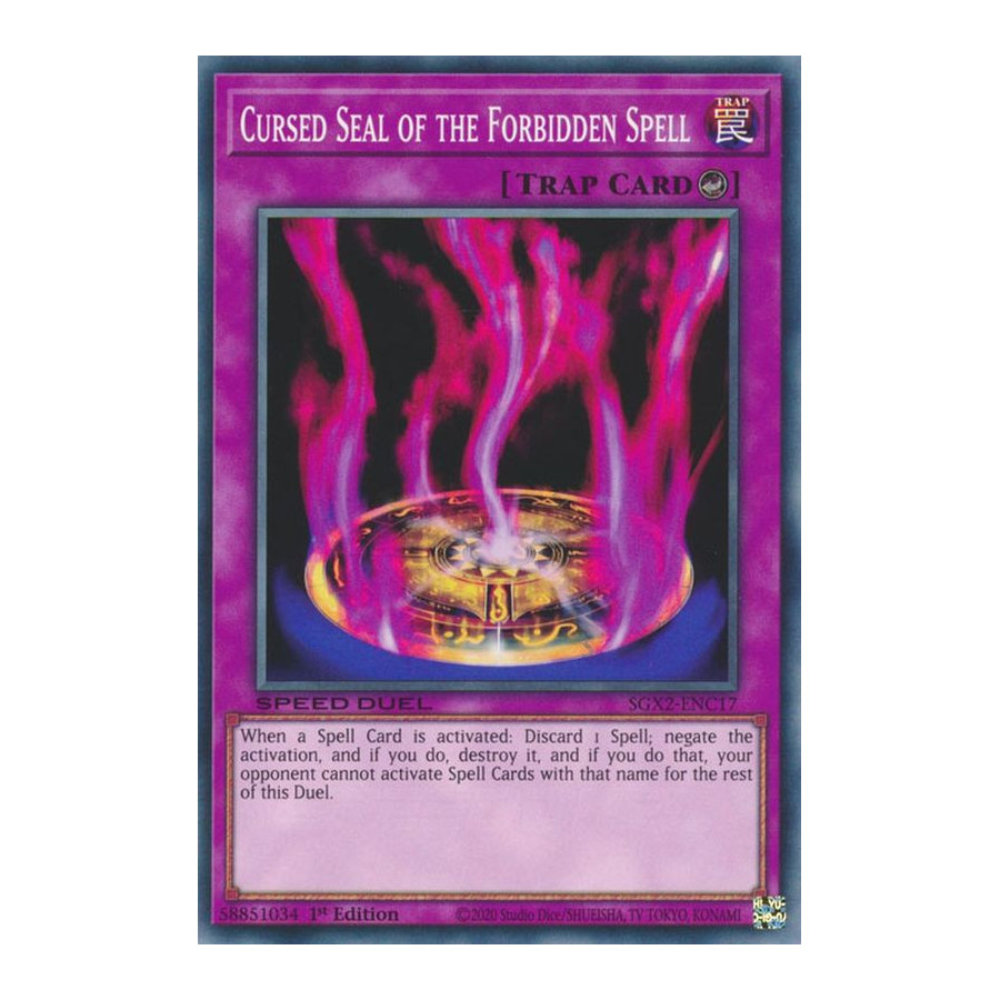 Yu-Gi-Oh TCG SGX2-ENC17 C Cursed Seal of the Forbidden Spell Speed Duel GX: Midterm Paradox