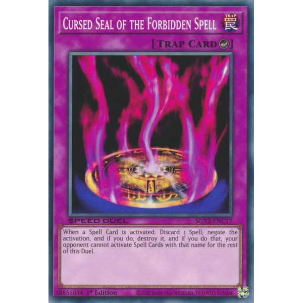Yu-Gi-Oh TCG SGX2-ENC17 C Cursed Seal of the Forbidden Spell Speed Duel GX: Midterm Paradox