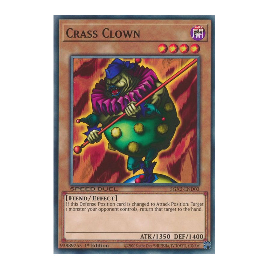 Yu-Gi-Oh TCG SGX2-END03 C Crass Clown Speed Duel GX: Midterm Paradox