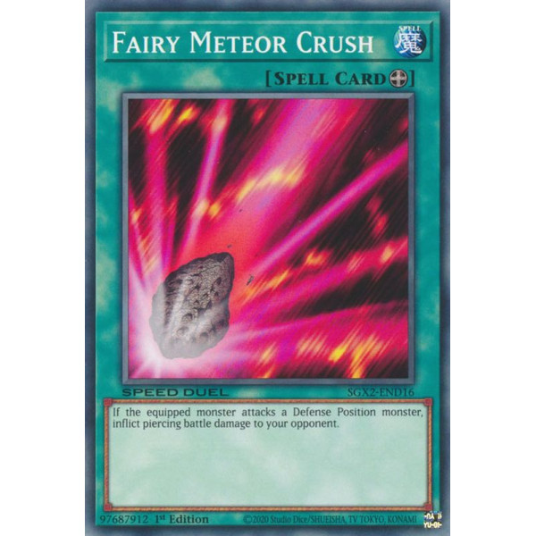 Yu-Gi-Oh TCG SGX2-END16 C Fairy Meteor Crush Speed Duel GX: Midterm Paradox