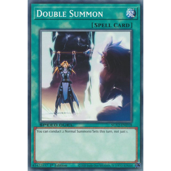 Yu-Gi-Oh TCG SGX2-END18 C Double Summon Speed Duel GX: Midterm Paradox