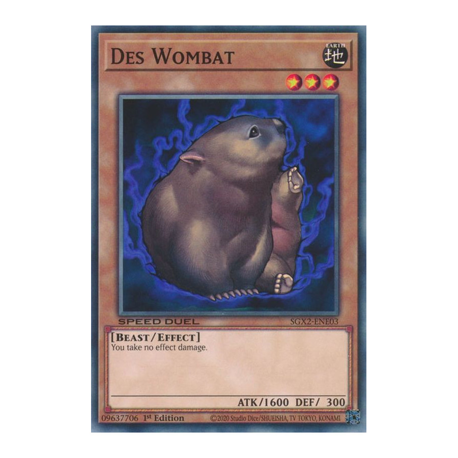 Yu-Gi-Oh TCG SGX2-ENE03 C Des Wombat Speed Duel GX: Midterm Paradox