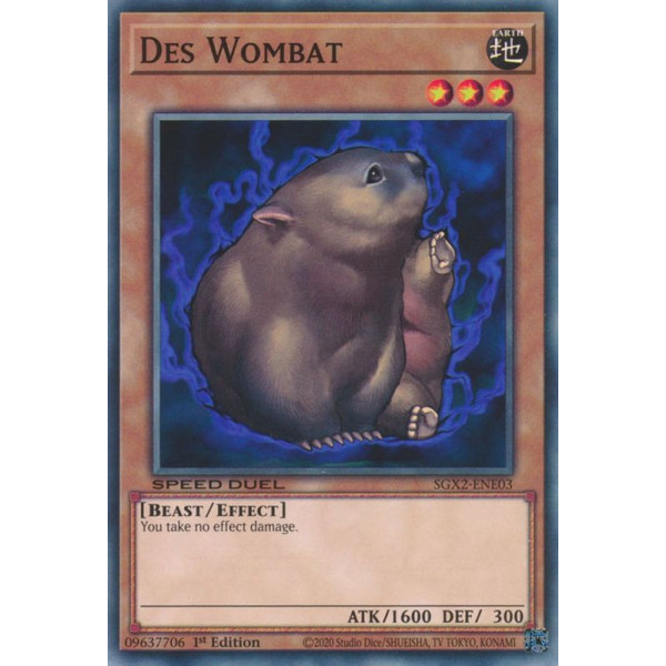 Yu-Gi-Oh TCG SGX2-ENE03 C Des Wombat Speed Duel GX: Midterm Paradox