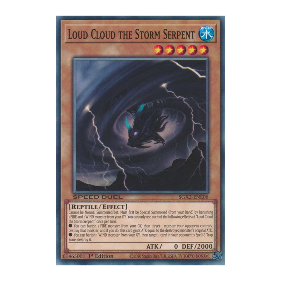Yu-Gi-Oh TCG SGX2-ENE06 C Loud Cloud the Storm Serpent Speed Duel GX: Midterm Paradox