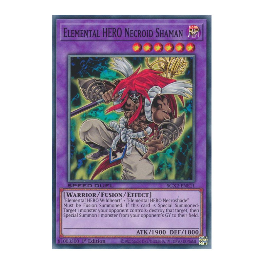 Yu-Gi-Oh TCG SGX2-ENE11 C Elemental HERO Necroid Shaman Speed Duel GX: Midterm Paradox