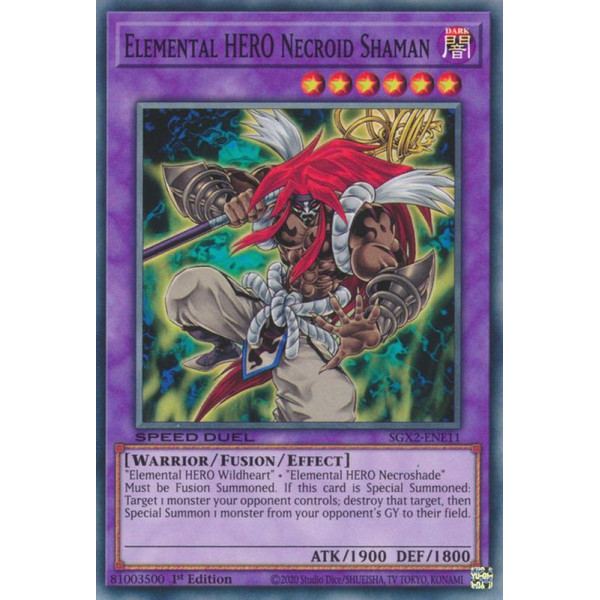 Yu-Gi-Oh TCG SGX2-ENE11 C Elemental HERO Necroid Shaman Speed Duel GX: Midterm Paradox