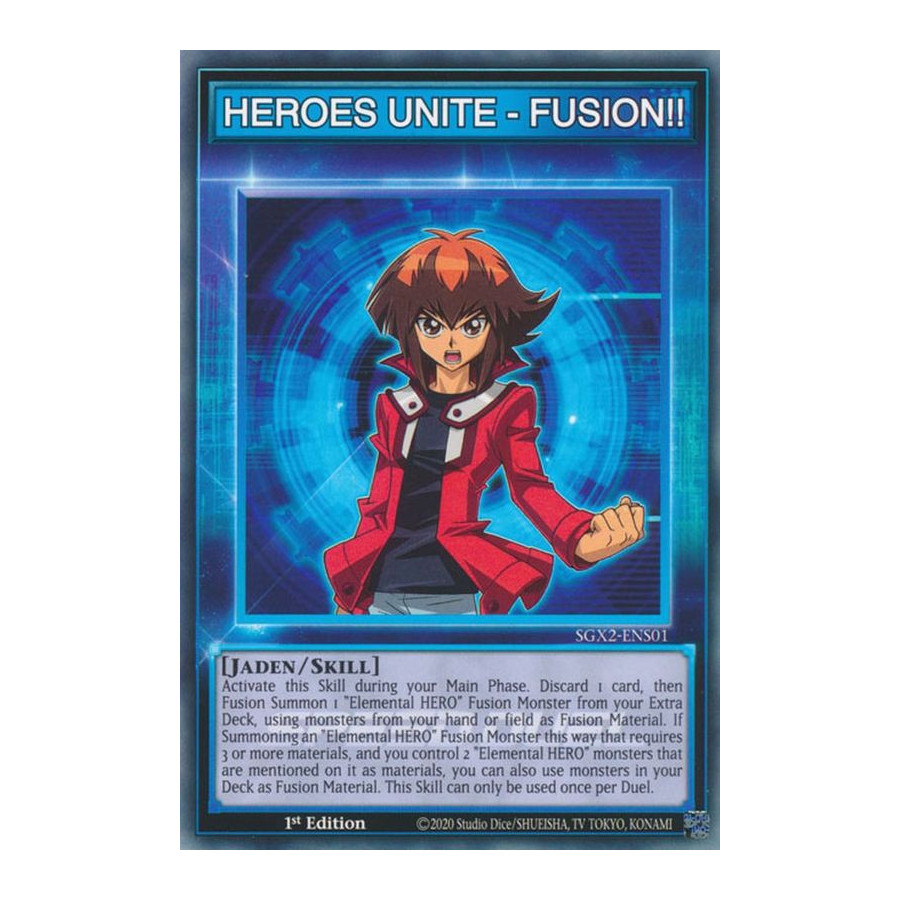 Yu-Gi-Oh TCG SGX2-ENS01 C HEROES UNITE - FUSION!! Speed Duel GX: Midterm Paradox