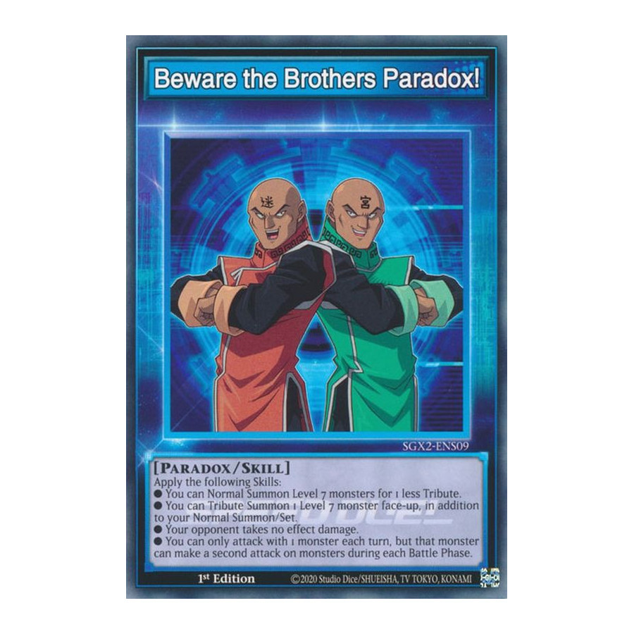 Yu-Gi-Oh TCG SGX2-ENS09 C Beware the Brothers Paradox! Speed Duel GX: Midterm Paradox