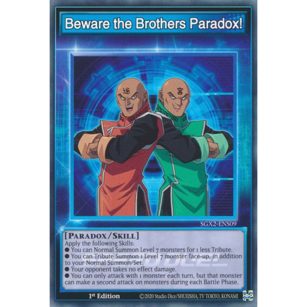 Yu-Gi-Oh TCG SGX2-ENS09 C Beware the Brothers Paradox! Speed Duel GX: Midterm Paradox