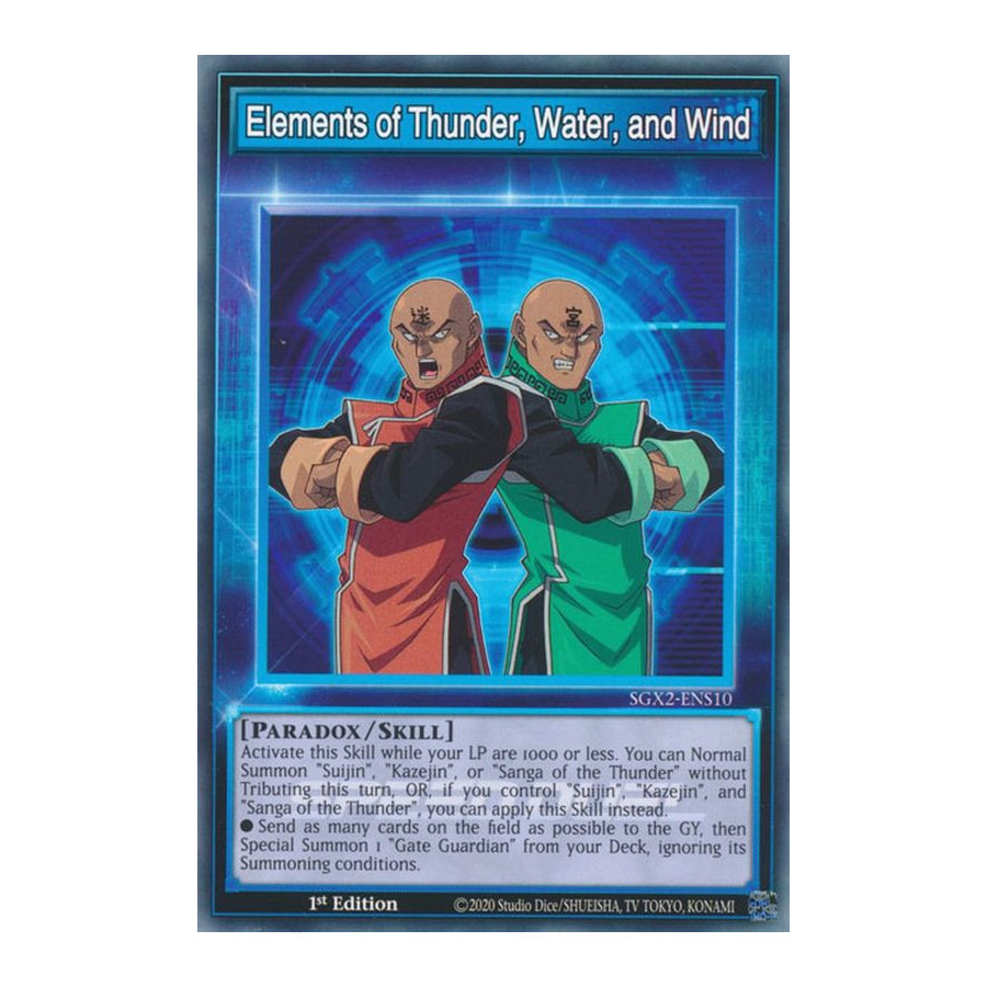Yu-Gi-Oh TCG SGX2-ENS10 C Elements of Thunder, Water, and Wind Speed Duel GX: Midterm Paradox