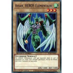 Yu-Gi-Oh TCG SGX3-FRA02 C Avian, HÉROS Élémentaire Speed Duel GX : Les Duellistes des Ombres