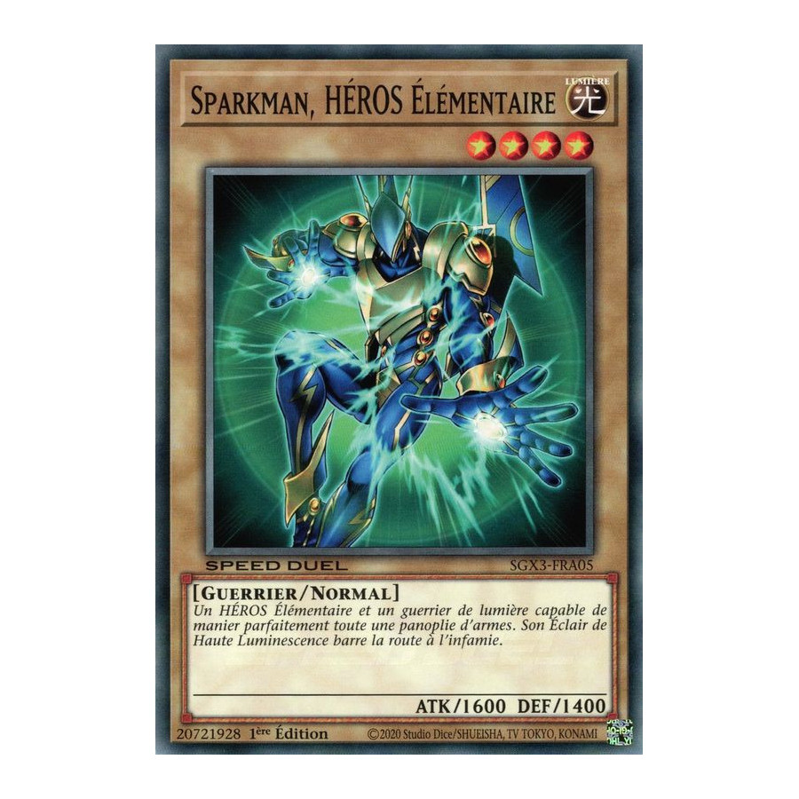 Yu-Gi-Oh TCG SGX3-FRA05 C Sparkman, HÉROS Élémentaire Speed Duel GX : Les Duellistes des Ombres