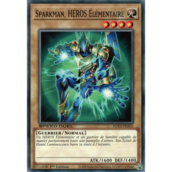 Yu-Gi-Oh TCG SGX3-FRA05 C Sparkman, HÉROS Élémentaire Speed Duel GX : Les Duellistes des Ombres