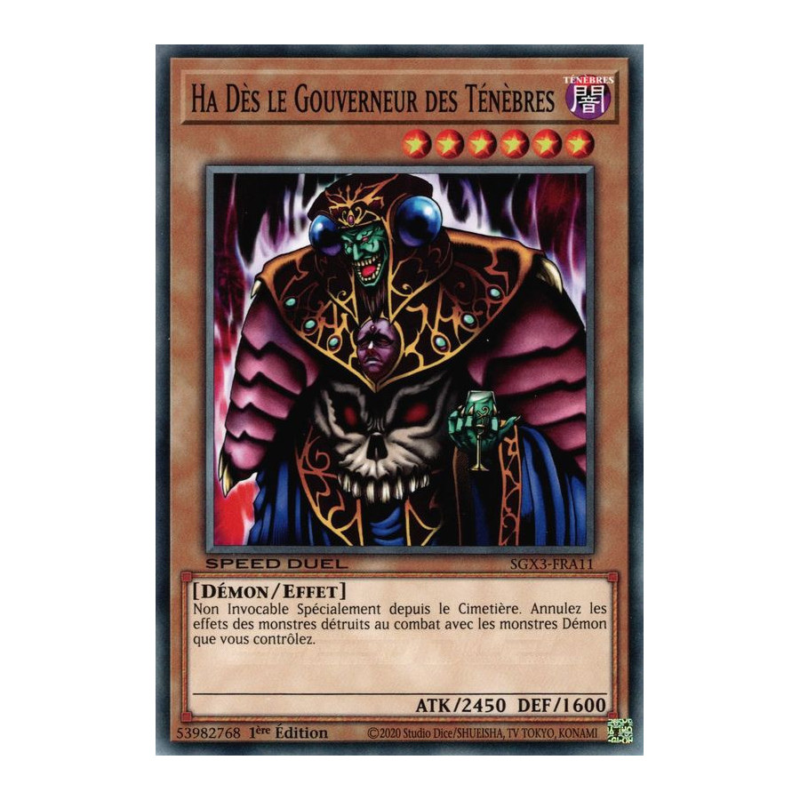 Yu-Gi-Oh TCG SGX3-FRA11 C Ha Dès le Gouverneur des Ténèbres Speed Duel GX : Les Duellistes des Ombres
