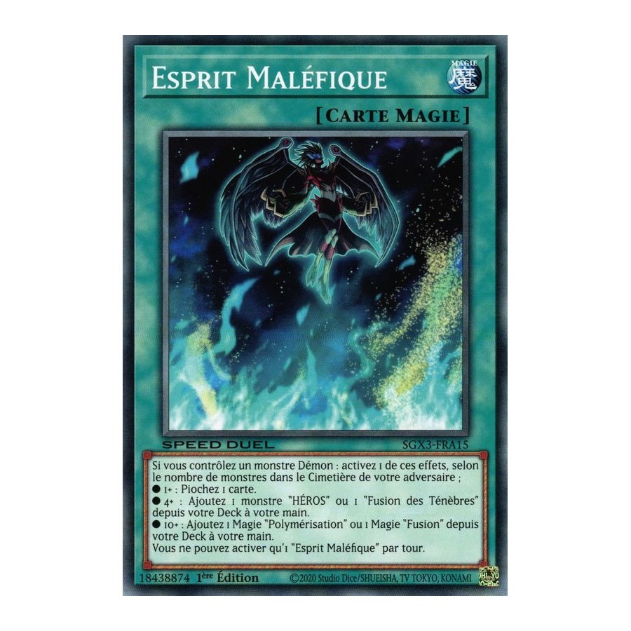 Yu-Gi-Oh TCG SGX3-FRA15 C Esprit Maléfique Speed Duel GX : Les Duellistes des Ombres