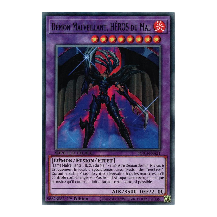 Yu-Gi-Oh TCG SGX3-FRA21 C Démon Malveillant, HÉROS du Mal Speed Duel GX : Les Duellistes des Ombres