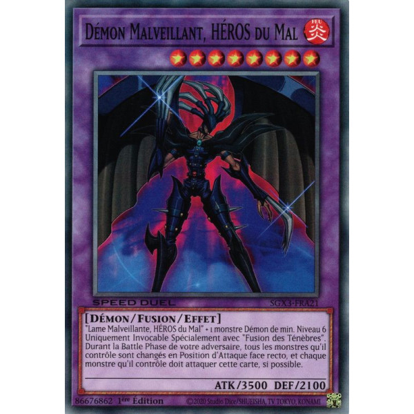 Yu-Gi-Oh TCG SGX3-FRA21 C Démon Malveillant, HÉROS du Mal Speed Duel GX : Les Duellistes des Ombres