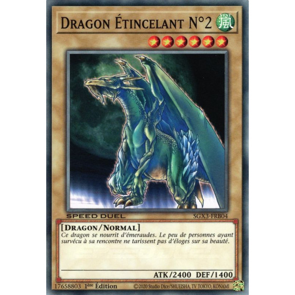 Yu-Gi-Oh TCG SGX3-FRB04 C Dragon Étincelant N°2 Speed Duel GX : Les Duellistes des Ombres