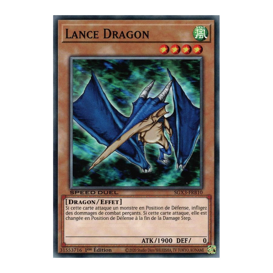 Yu-Gi-Oh TCG SGX3-FRB10 C Lance Dragon Speed Duel GX : Les Duellistes des Ombres