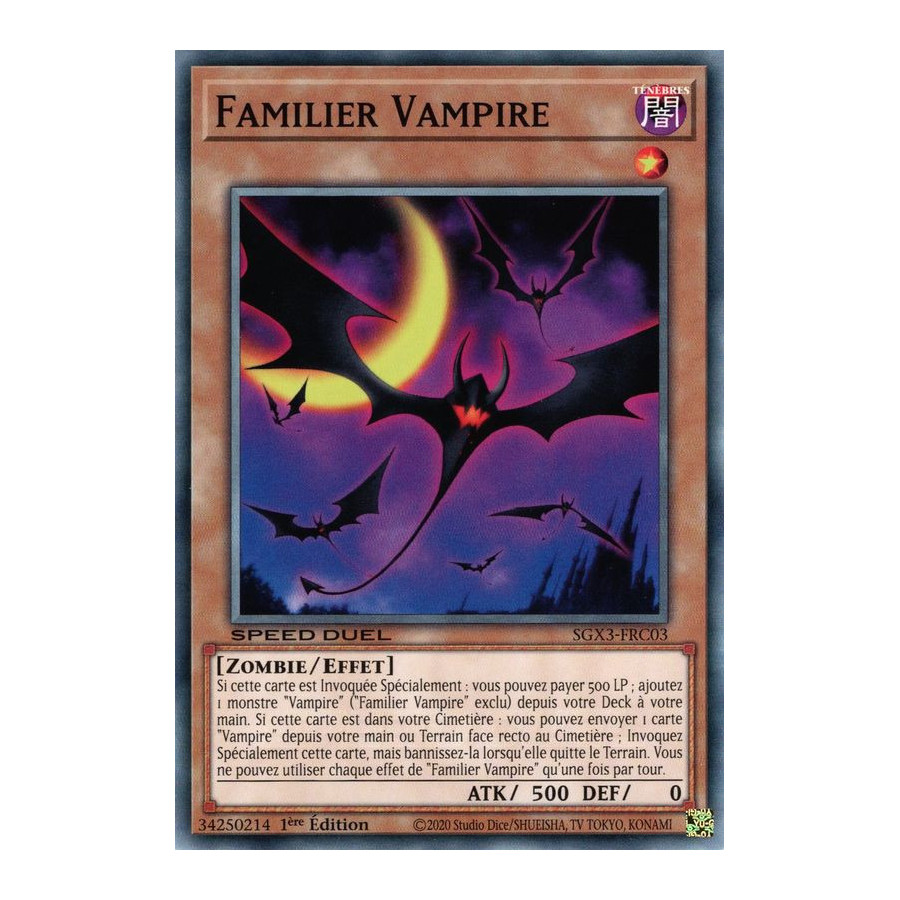 Yu-Gi-Oh TCG SGX3-FRC03 C Familier Vampire Speed Duel GX : Les Duellistes des Ombres