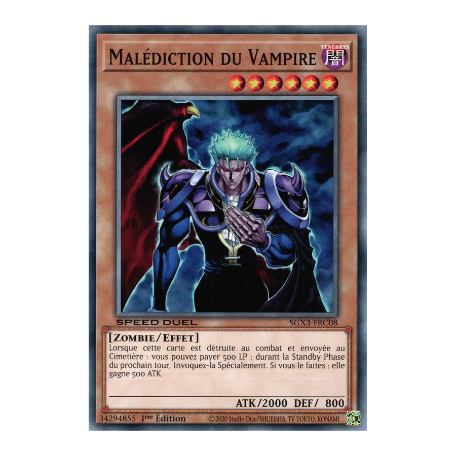Yu-Gi-Oh TCG SGX3-FRC08 C Malédiction du Vampire Speed Duel GX : Les Duellistes des Ombres