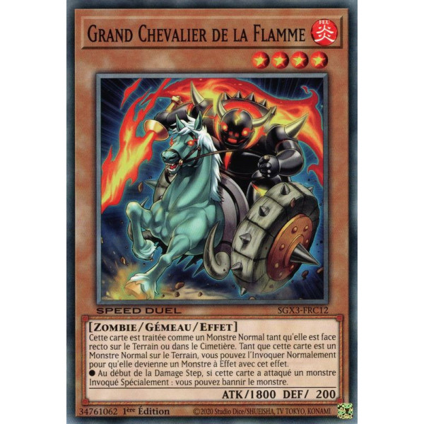 Yu-Gi-Oh TCG SGX3-FRC12 C Grand Chevalier de la Flamme Speed Duel GX : Les Duellistes des Ombres