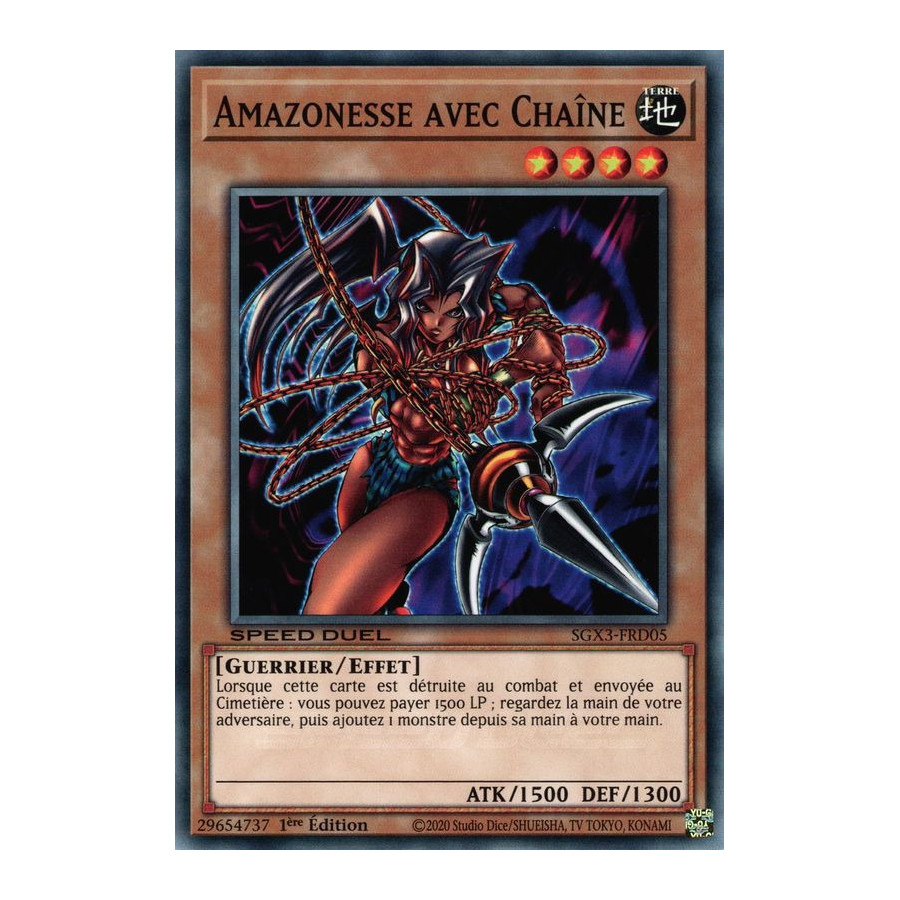 Yu-Gi-Oh TCG SGX3-FRD05 C Amazonesse avec Chaîne Speed Duel GX : Les Duellistes des Ombres